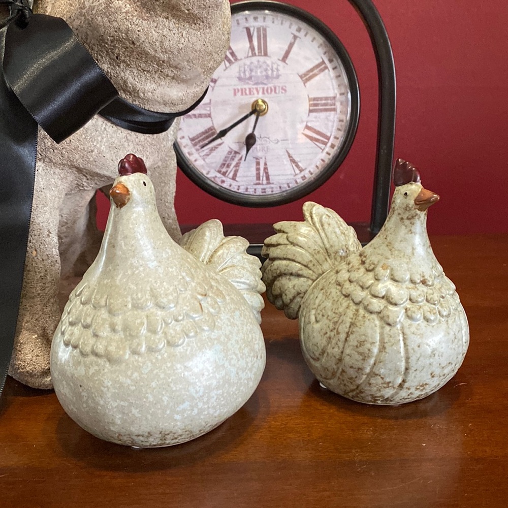 Pottery Chicken Figurines